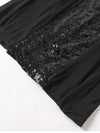 Sparkle Sequin Mesh Built-in Cups Double Layer Long Dress