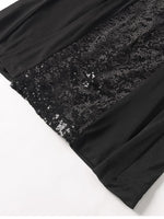 Sparkle Sequin Mesh Built-in Cups Double Layer Long Dress