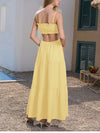 Adjustable Straps Backless Ruffled Lace-up Beach Dress