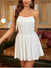 Sweet Backless Diamond Ruched Tube Dress