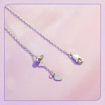 Sterling Silver Purple Flower & Butterfly Necklace