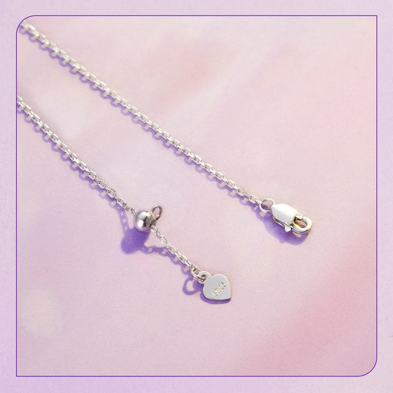 Sterling Silver Purple Flower & Butterfly Necklace