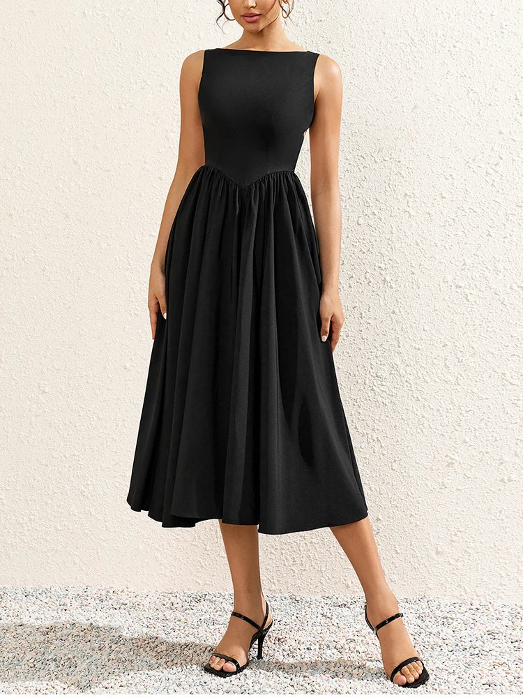 Backless Cut-Out Ruched Long Dress