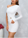 One Shoulder Crystal Bodycon Dress