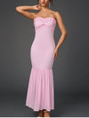 Strapless Ruffle Bodycon Maxi Dress