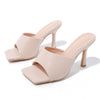 PU Open Square Head High Heel