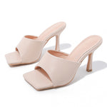 PU Open Square Head High Heel