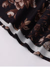 Floral Backless Adjustable Straps Double Layers Dress