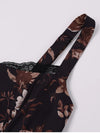 Floral Backless Adjustable Straps Double Layers Dress