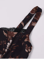 Floral Backless Adjustable Straps Double Layers Dress