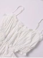 Adjustable Straps Backless Ruffled Lace-up Beach Dress
