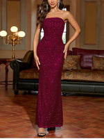 Sequin Sparkling Strapless Double Layers Dress