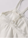 Spaghetti Straps Lace Trim Bra Double Layers Dress