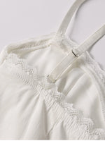 Spaghetti Straps Lace Trim Bra Double Layers Dress