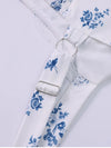 Floral Backless Adjustable Straps Double Layers Dress