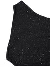 One Shoulder Sequin Mesh Slit Ruffles Party Dress