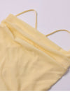 Chiffon Backless Hem Cross Back Ribbon Strap Dress
