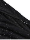 One Shoulder Sequin Mesh Slit Ruffles Party Dress