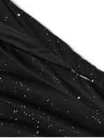 One Shoulder Sequin Mesh Slit Ruffles Party Dress