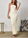 Strapless Jacquard Double Layer Dress