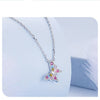 Sterling Silver Butterfly Colorful Zircon Neck