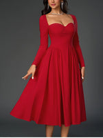 Long Sleeve Corset Back Tie-Up Long Dress