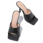 PU Open Square Head High Heel