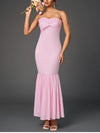 Strapless Ruffle Bodycon Maxi Dress