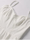 Spaghetti Straps Lace Trim Bra Double Layers Dress