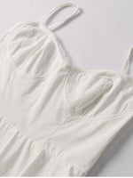 Spaghetti Straps Lace Trim Bra Double Layers Dress