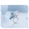 925 Silver Simple Blue Iris Open Ring