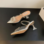 Shiny Rhinestone Transparent PVC Heel Pumps