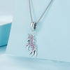 Sterling Silver Unicorn Purple Zircon Necklace