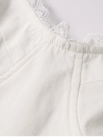 Spaghetti Straps Lace Trim Bra Double Layers Dress
