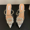 Shiny Rhinestone Transparent PVC Heel Pumps