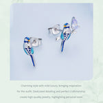 Sterling Silver Zircon Blue Bird Jewelry Set