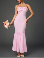 Strapless Ruffle Bodycon Maxi Dress