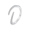 Sterling Silver Streamline Zircon Open Ring