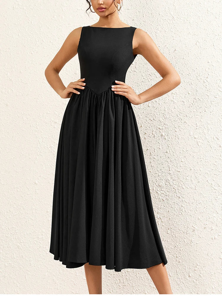 Backless Cut-Out Ruched Long Dress