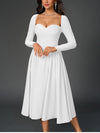 Long Sleeve Corset Back Tie-Up Long Dress