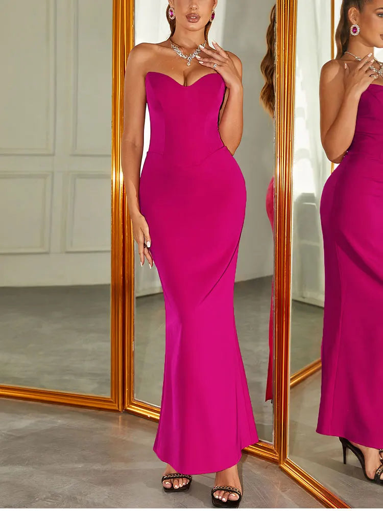 Sexy Strapless Boned Zipp Long Dress