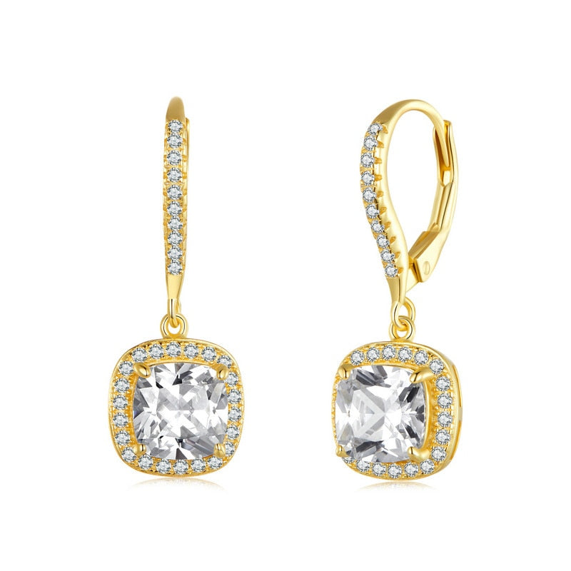 Sterling Silver Cubic Zircon Drop Earrings