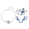 Sterling Silver Zircon Blue Bird Jewelry Set