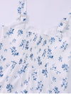 Floral Backless Adjustable Straps Double Layers Dress