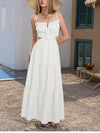 Adjustable Straps Backless Ruffled Lace-up Beach Dress