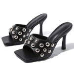 PU Metal Square Head High Heel