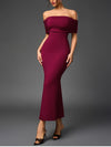 Backless Off Shoulder Double Layers Ruched Dress