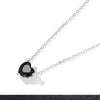 Sterling Silver Heart Black Zircon Jewelry Set