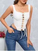 Cross Lace-Up Bandage Corset Top