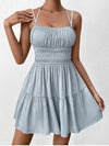 Halter Neck Double Layers Ruched Dress